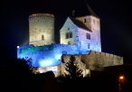 Zamek w Będzinie nocą